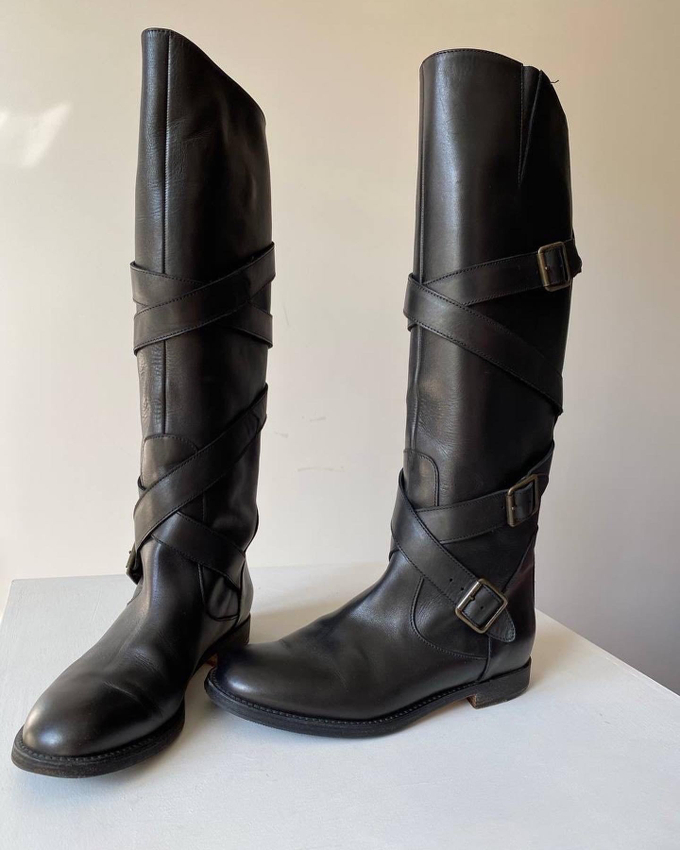 Кожаные сапоги Manolo Blahnik, 37