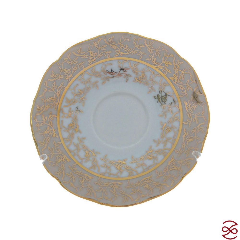 Кофейный сервиз мокко Queen's Лист Бежевый 6 персон 15 предметов