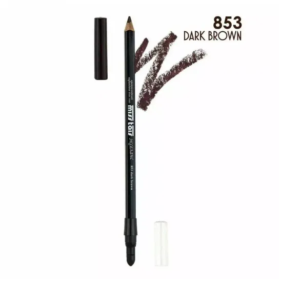 Карандаш для глаз Miss Tais 853 dark brown с аппликатором Экселанс