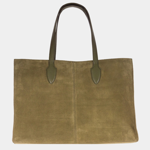 Шоппер Boheme из замши оливкового цвета