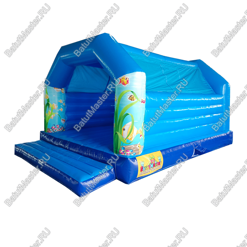 Большой надувной батут "Океан" с крышей