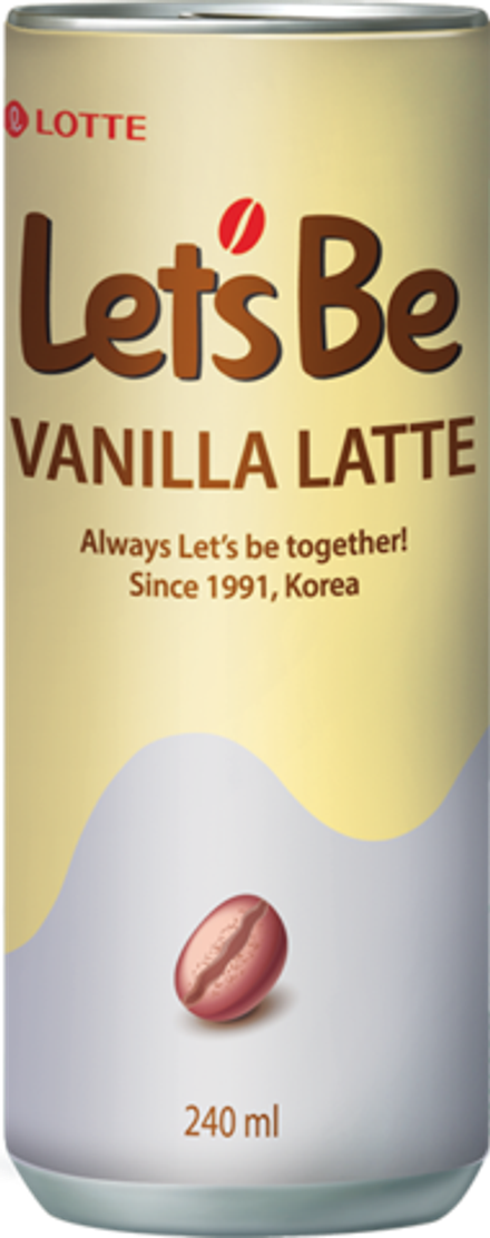 Кофейный напиток Лотте Летс Би Ванильный Латте / Lotte Let's Be Vanilla Latte 0.24 - банка