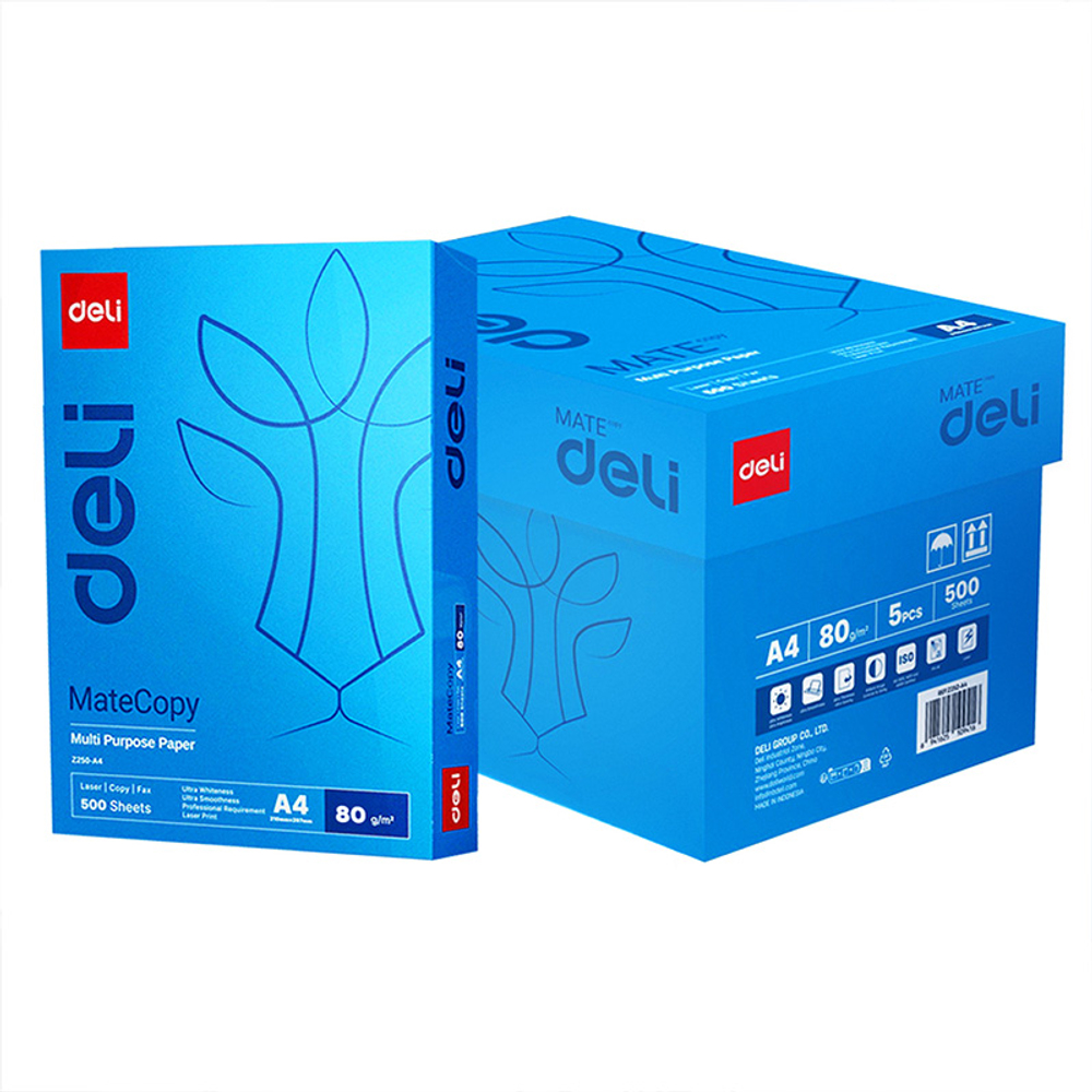 Бумага офисная DELI "MateCopy ", А4, 80 г/м2, 500 л