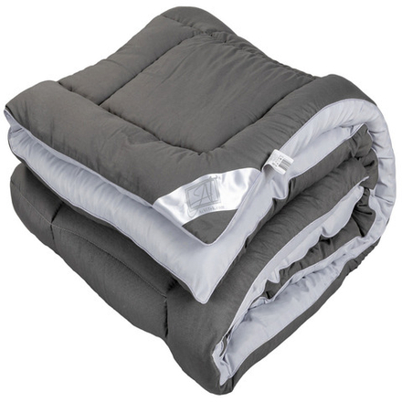 Одеяло "АВТ. FLUFFY DREAM" всесезонное, плотность 300 г/м2, цвет графит-грейс, микрофибра, Россия.