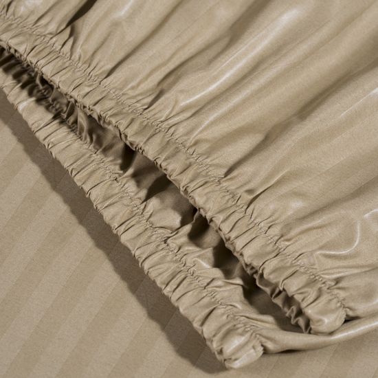 Простыня на резинке Beigen, 90x200х30, страйп полисатин HOMY