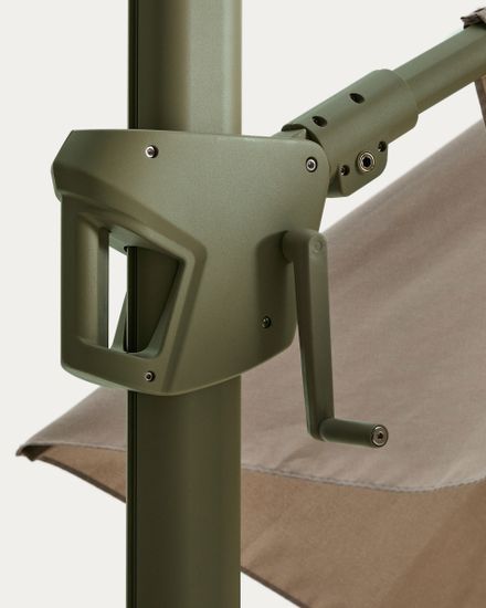 Бежевый консольный зонт Noli с зеленой алюминиевой конструкцией, 300 x 420 см