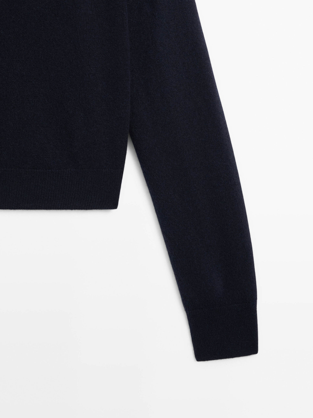 Massimo Dutti Укороченный кардиган из 100% шерсти, темно-синий