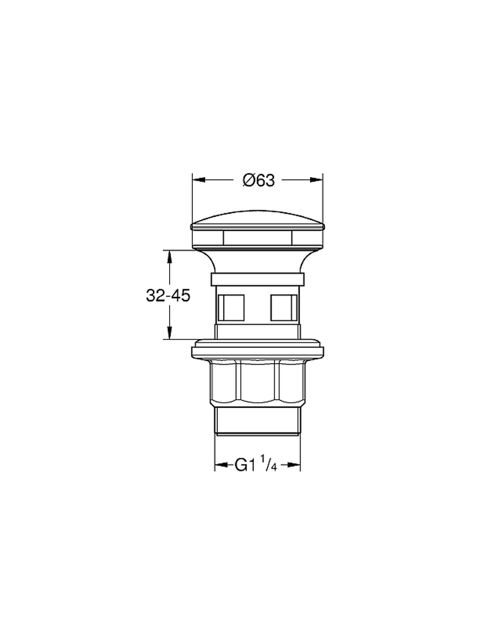 Донный клапан Grohe 40824000 click-clack Хром