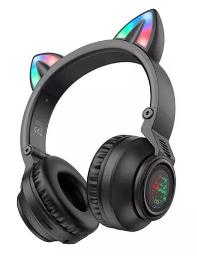 Беспроводные наушники Borofone BO18 Cat ear, Чёрные
