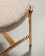 Полубарный стул Granite из бежевой синели и ясеня с натуральной отделкой 65 см