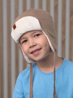 Шапка весенняя/осенняя вязаная (Капучино) ТОКИ велюр