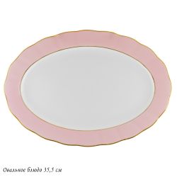 Lenardi 108-368 Овальное блюдо 35,5см PINK в под.уп.(х12)Фарфор