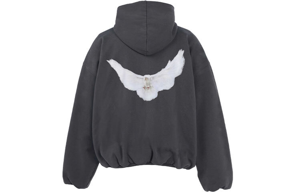 YEEZY x Gap x Balenciaga three-party joint Dove Hoodie Logo printed animal pattern hooded pullover loose fleece sweater for men and women the same style autumn black