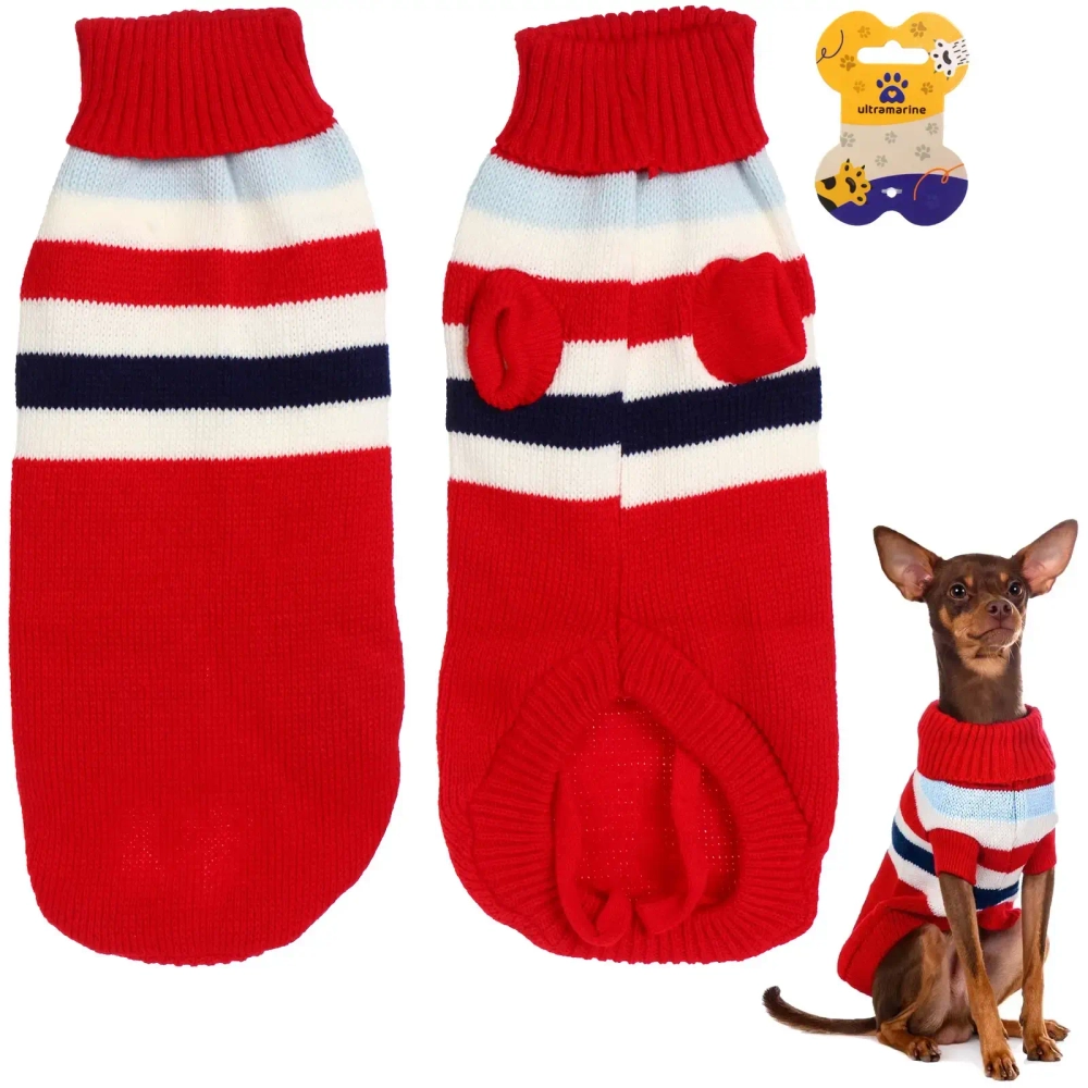 Кофта - свитер для мелких пород собак и кошек «BRO Style», полосочки, цвет красный, р XL