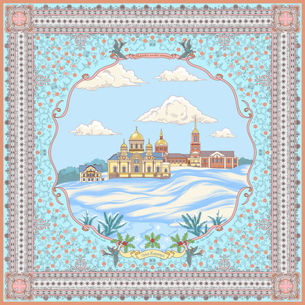 Платок «Каширский монастырь. Зима»