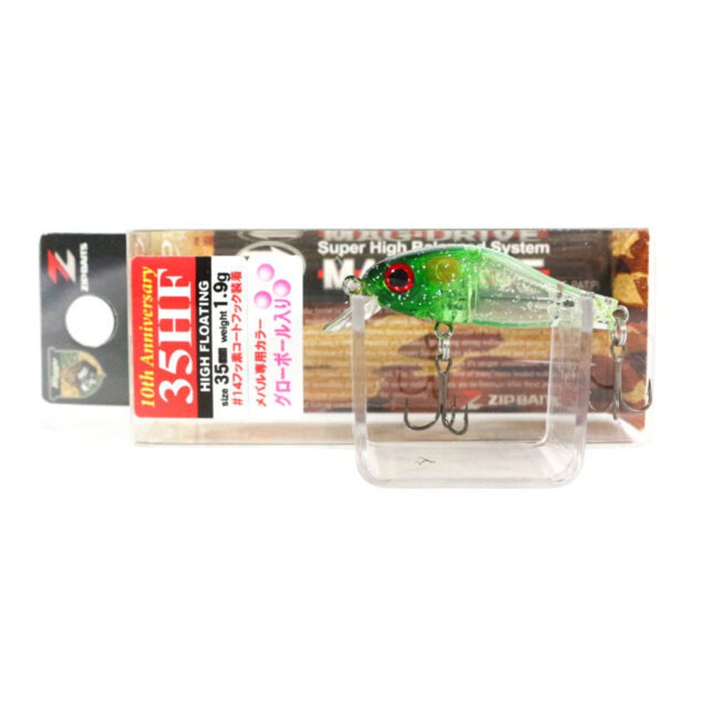 Воблер ZipBaits Rigge 35HF(SW) 247 Clear Green Head Lame