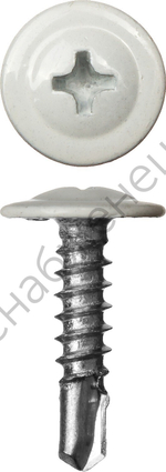 ЗУБР ПШМ-С 19 х 4.2 мм, белый, саморез с пресс-шайбой и сверлом, 450 шт (300211-42-019-9003)