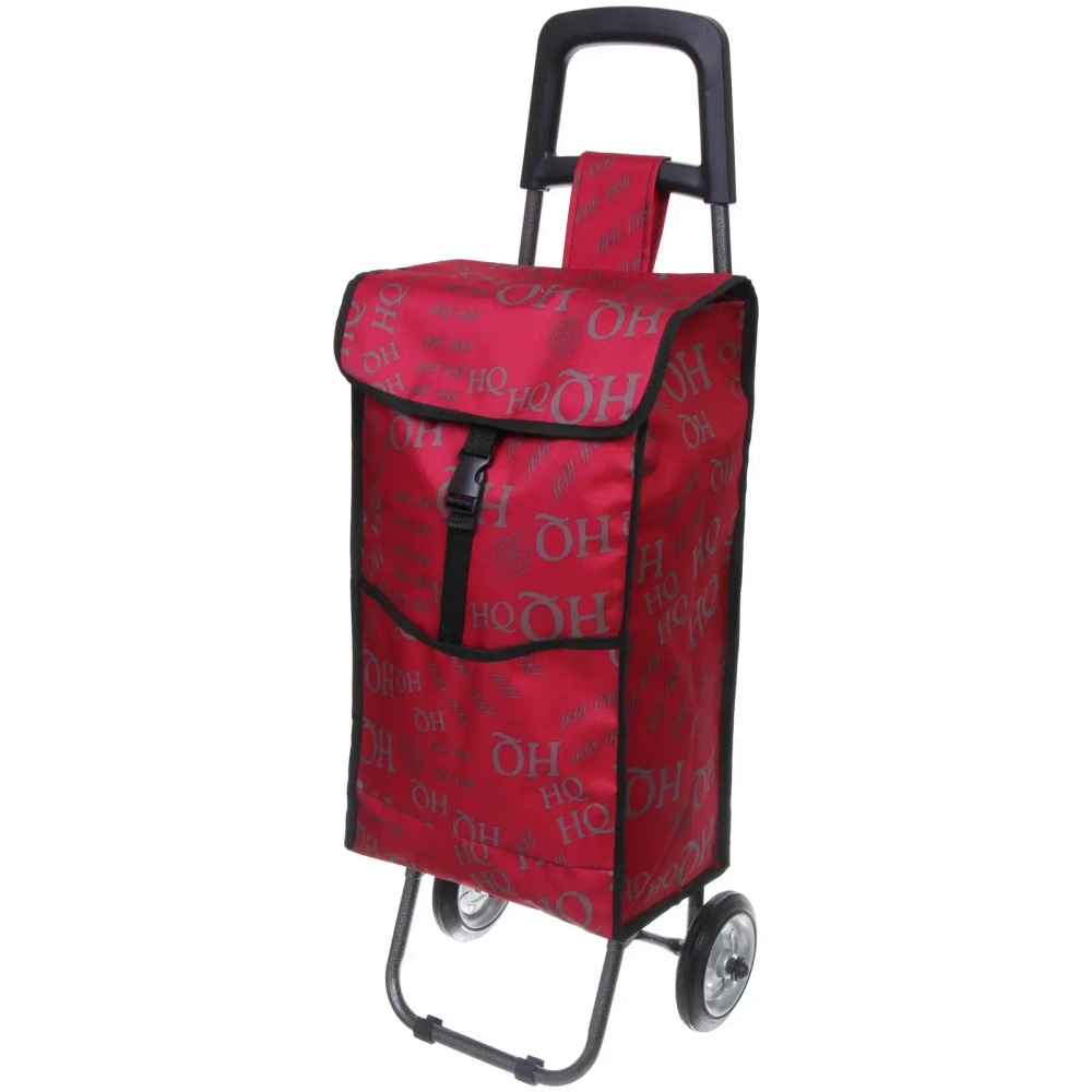 Тележка хозяйственная с сумкой (93*33*26см, колеса 14 см, грузоподъемность до 25 кг) бордовая SYD-007