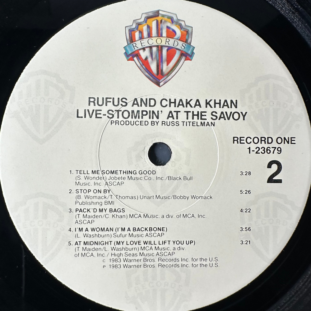 Rufus And Chaka Khan ‎– Live - Stompin' At The Savoy 2LP (США 1983г.)