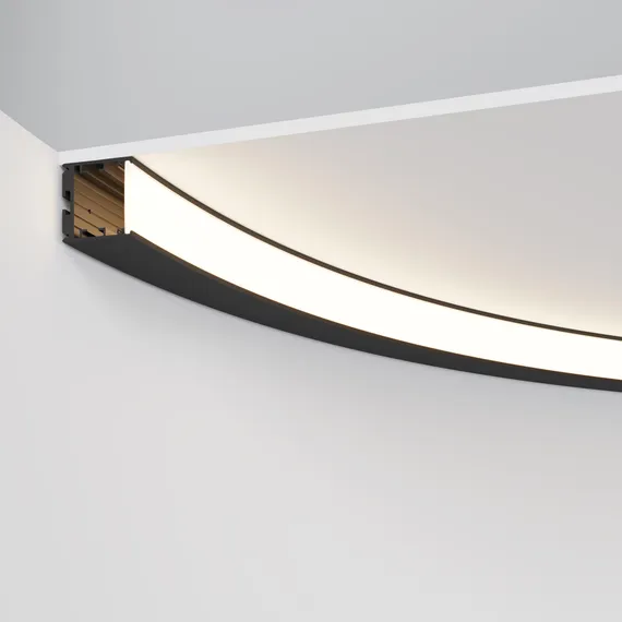 Радиусный профиль 35x35 D1500мм внутренний 1/4 круга черный Led Strip alm-3535r-b-in-90°-1.5m