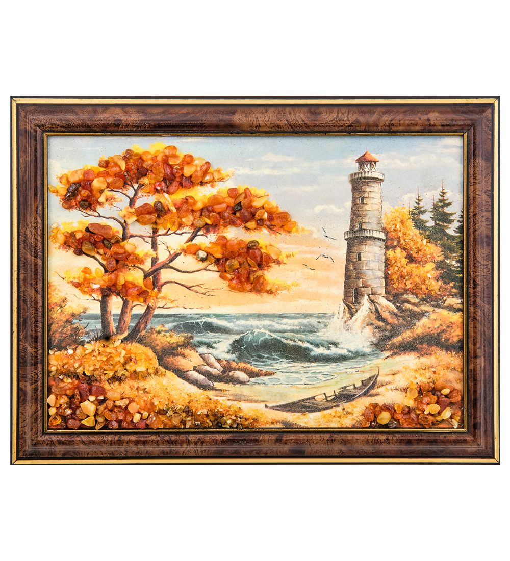 AMB-03/22 Картина «Красота природы» (с янтарной крошкой) L-32см