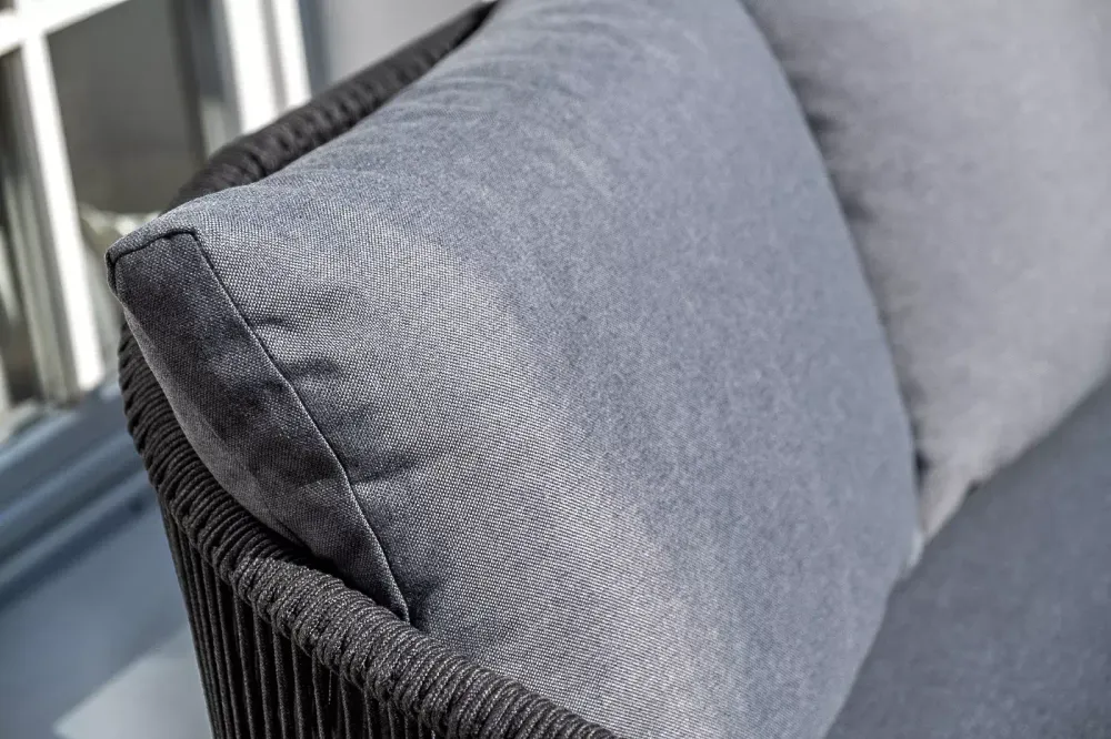 "Милан" лаунж-зона 4-местная плетеная из роупа (веревки), каркас алюминиевый темно-серый, роуп темно-серый