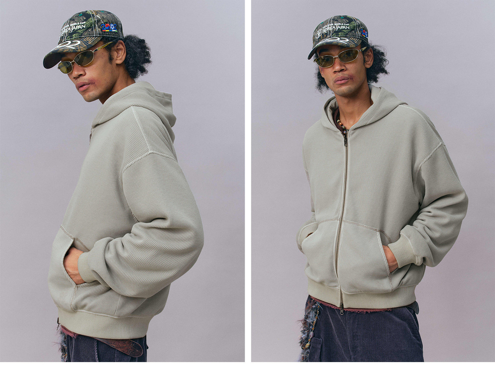 Худи Двухсторонний Nothomme Monterest vintage waffle knit reversible relaxed fit hooded