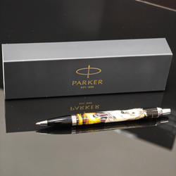 Коллекционная ручка Parker шариковая "Белая лошадь" с ручной росписью Палех в коробке