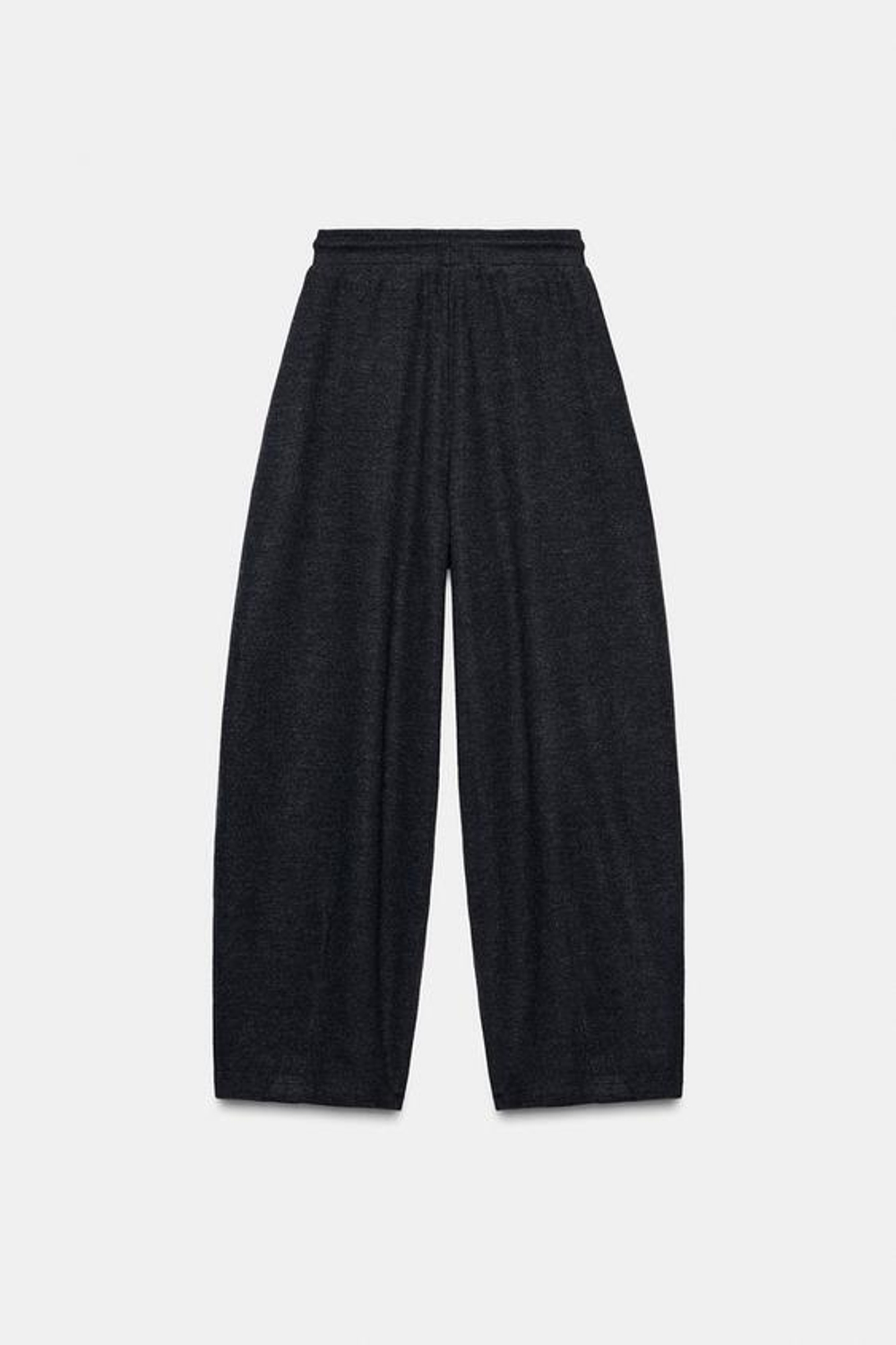 ZARA БРЮКИ BALLOON ИЗ МЯГКОЙ ТКАНИ В РУБЧИК, ТЕМНО-СЕРЫЙ