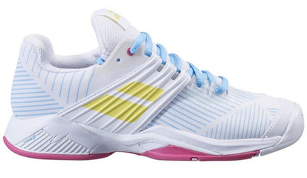 Женские Кроссовки теннисные Babolat Propulse Fury All Court Women - white/sulphur spring