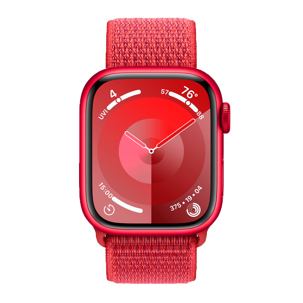 Умные часы Apple Watch Series 9 GPS, 41mm, Aluminium Case with Sport Loop, Red (Красный)