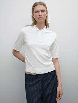 Massimo Dutti Футболка с воротником поло, белый