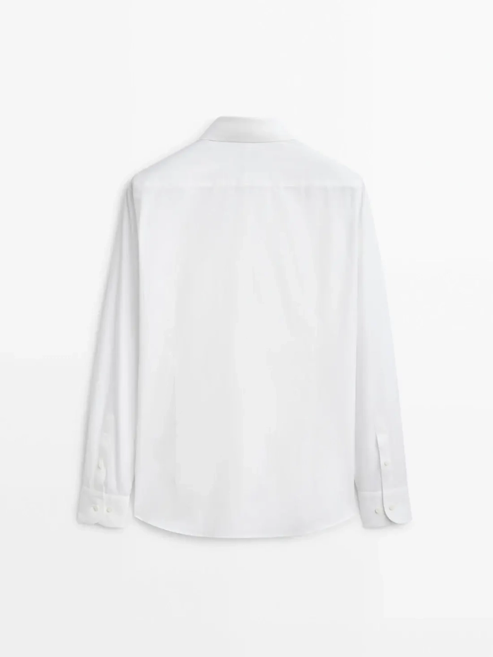 Massimo Dutti Рубашка облегающего кроя из поплина, белый