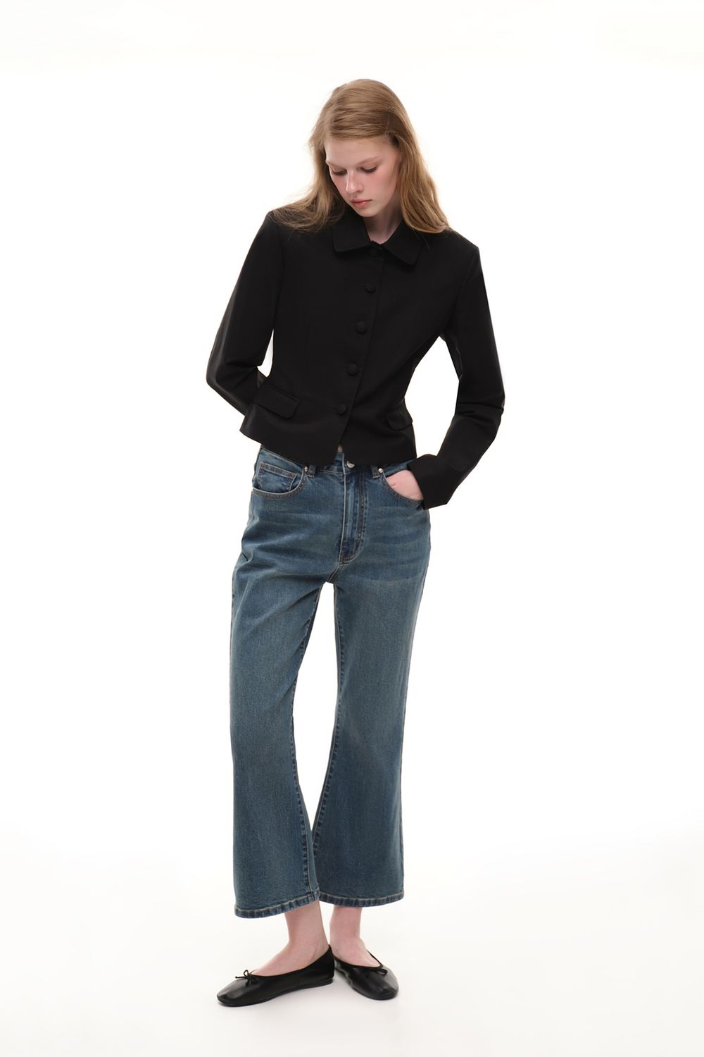 Джинсы укороченные (Brigitte), синие