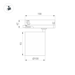 Светильник LGD-DYKE-4TR-R100-36W Day4000 (WH, 38 deg, 230V) (Arlight, IP20 Металл, 5 лет) 052290