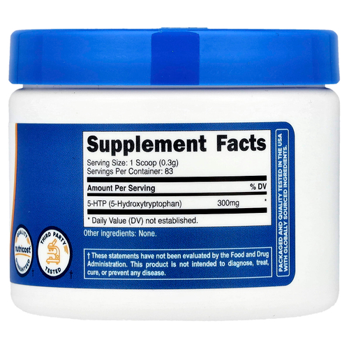 Nutricost, 5-HTP, без добавок, 25 г (0,9 унции)
