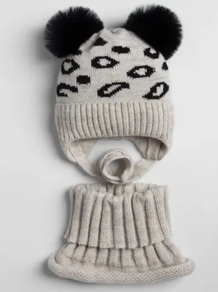 Зимняя шапка для девочки и снуд