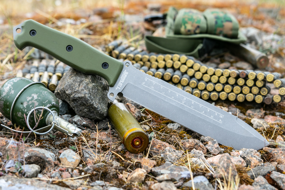 Нож выживания Survivalist X AUS-8 TacWash Green G10