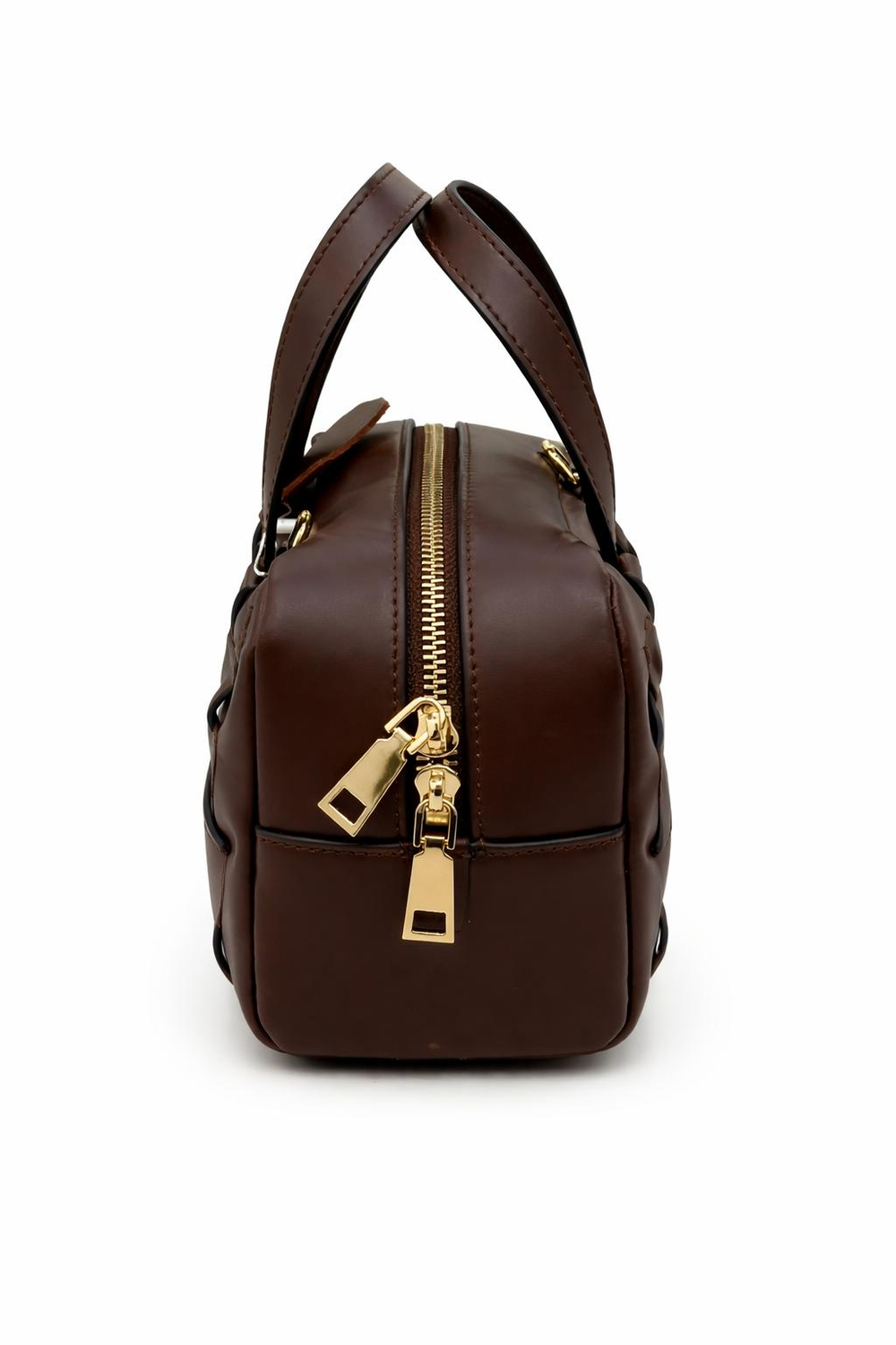 ITALY K сумка-саквояж плетеная - шоколад