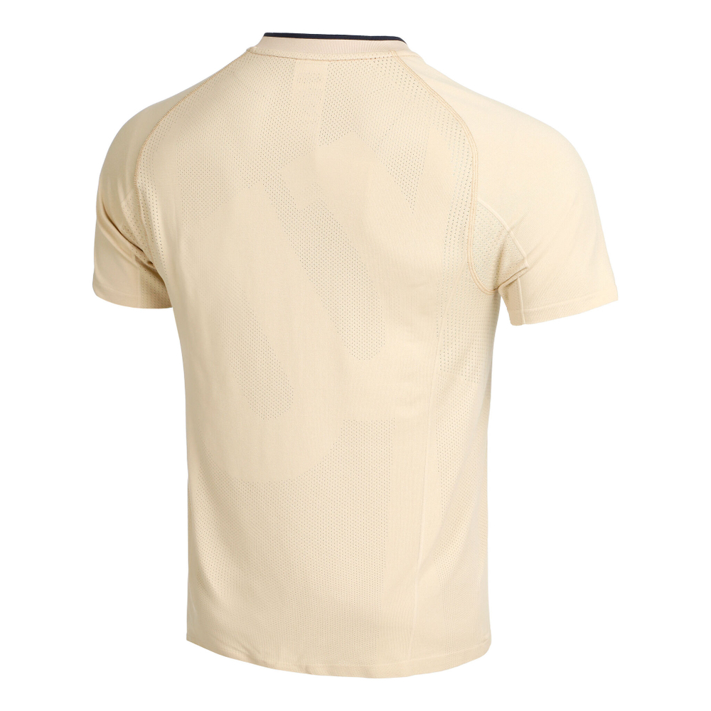 Мужское теннисное поло Wilson Players Seamless Zip Henley 2.0 T-Shirt Men - Brown