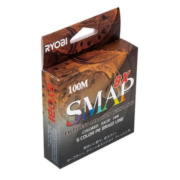 Шнур SMAP PE8X-100M 1.5# Multi Colour 0,205мм Ryobi