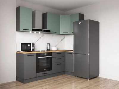 Кухонный гарнитур угловой Изумруд 2200х1000 (38мм)