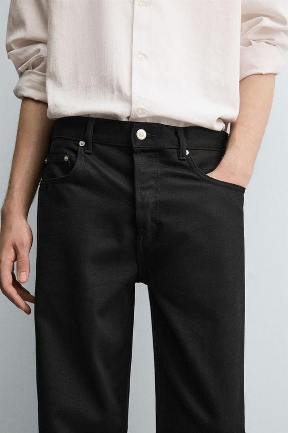 ZARA ДЖИНСЫ STRAIGHT FIT, ЧЕРНЫЙ