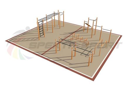 Площадка уличная для воркаут Дворовая 5_76mm 89