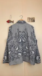 Куртка Soeurs с Синими Пионами/Blue Peony серая