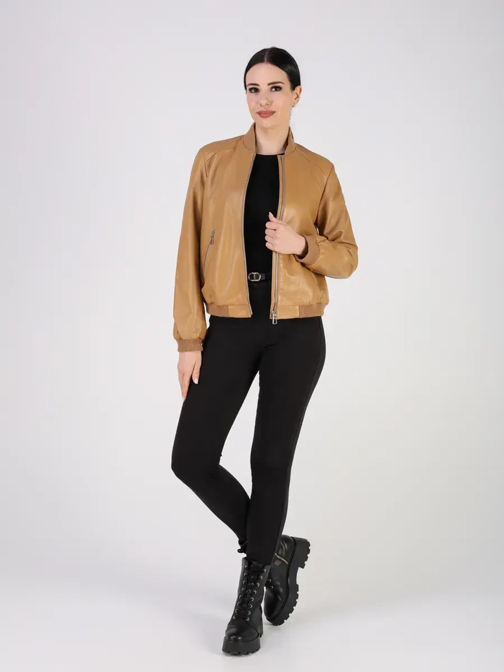 Кожаная куртка демисезонная Турция бомбер