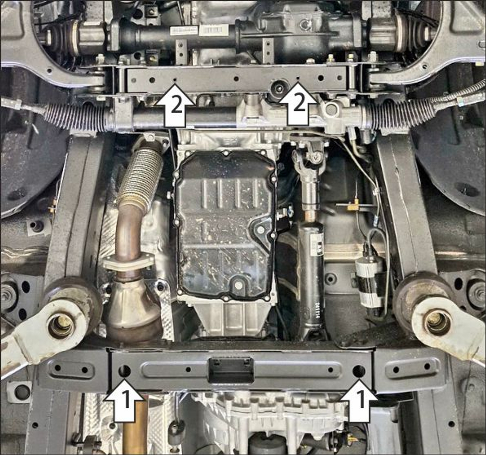 Защита КПП. 2 мм, Сталь. для KGM Rexton 2023-н.в., Motodor.72806