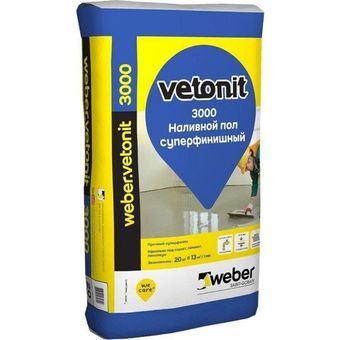 Пол наливной суперфинишный Weber.Vetonit 3000 20 кг