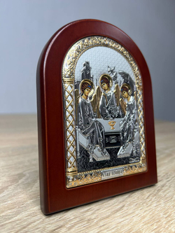 Св. Троица, икона арочная, красное дерево 105х140