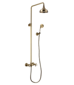 Смеситель для душа с регулируемой высотой штанги и верхней душевой лейкой "Тропический дождь" LEMARK VINTAGE – LM2860B